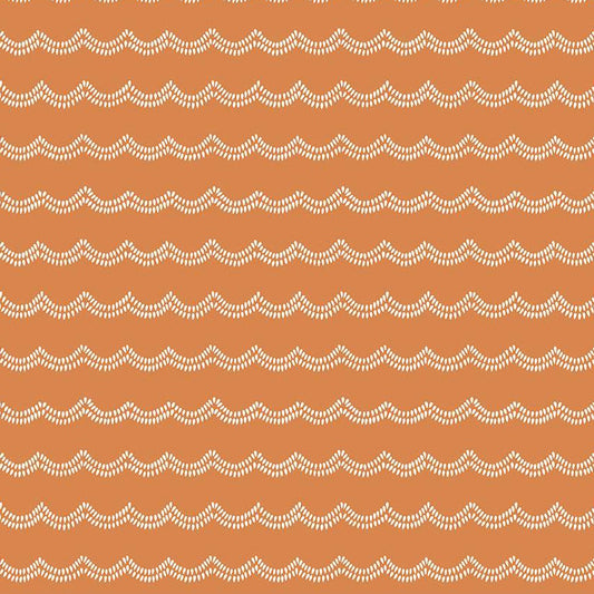 Little Swan Waves Golden Brown Fabric - By the yard