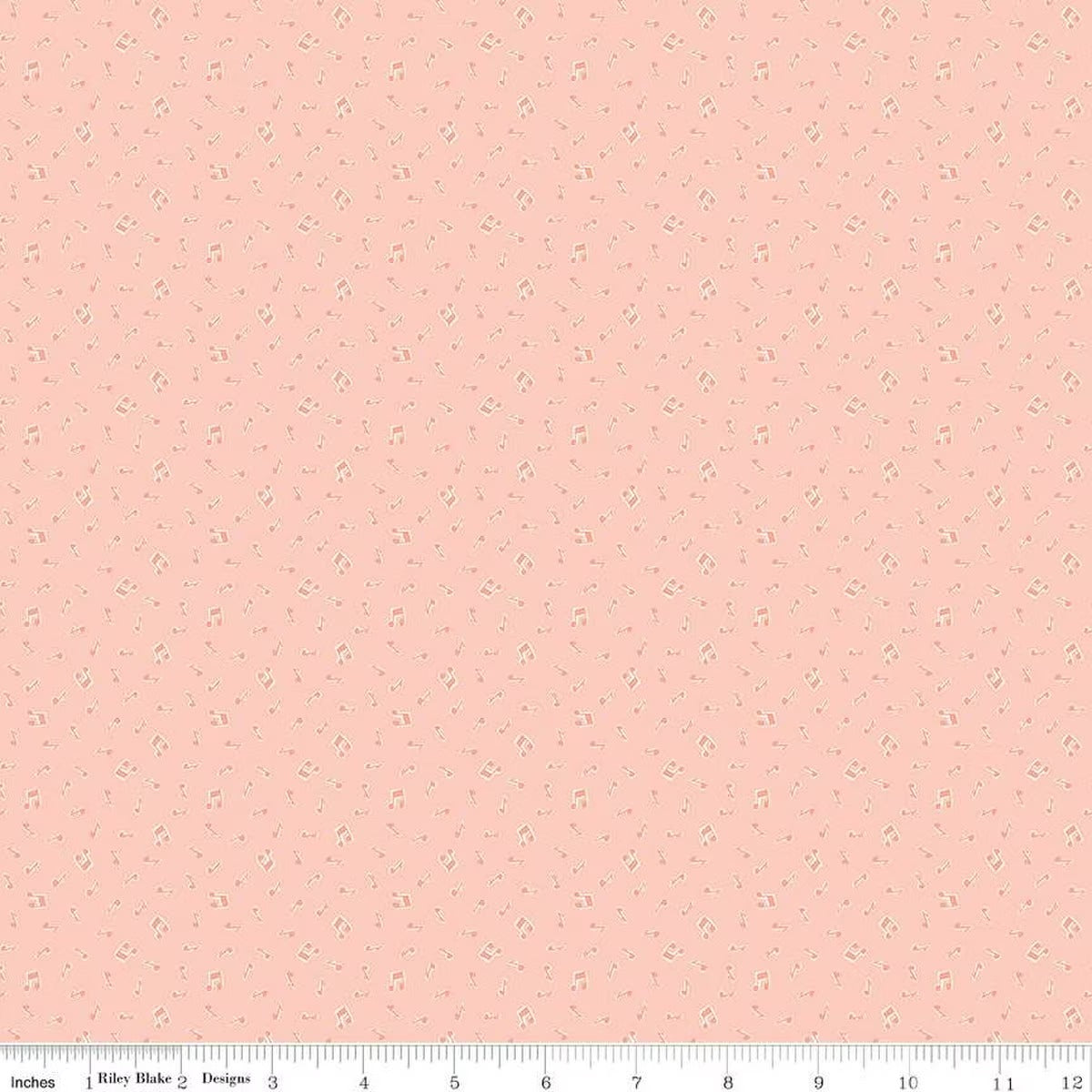 Love Notes Music Notes Apricot Fabric