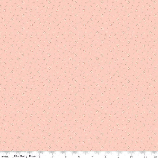 Love Notes Music Notes Apricot Fabric - By the yard