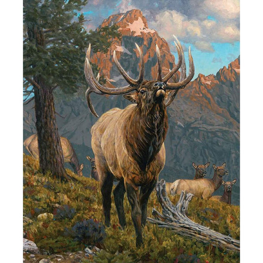 Majestic in Nature Grand Elk Fabric Panel