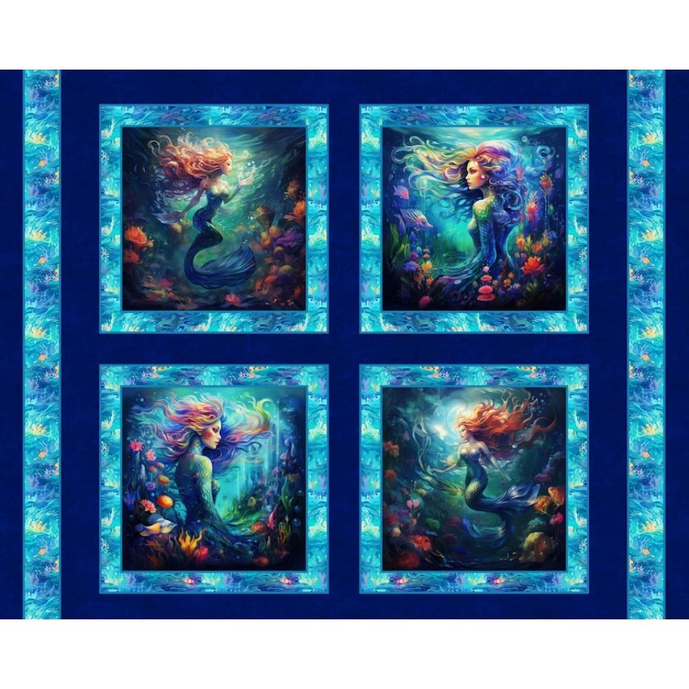 Mermaid Of The Seas Pillow Fabric Panel