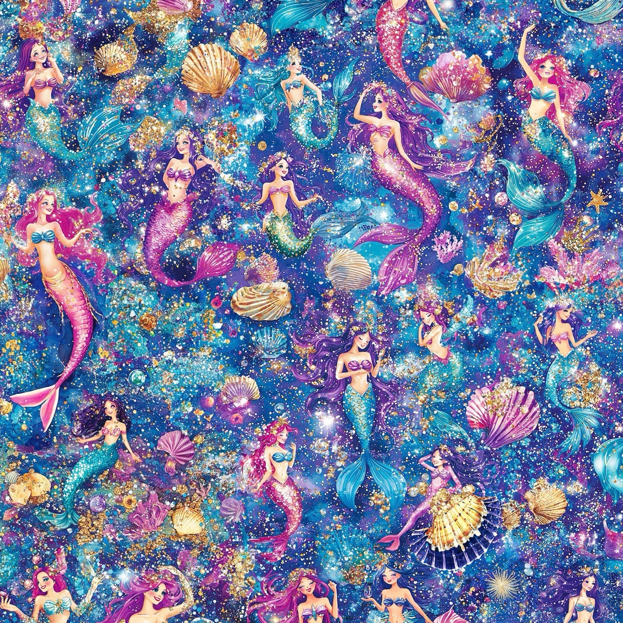 Mermaid Sparkles Fabric - By the yard