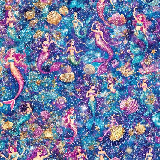 Mermaid Sparkles Fabric - By the yard
