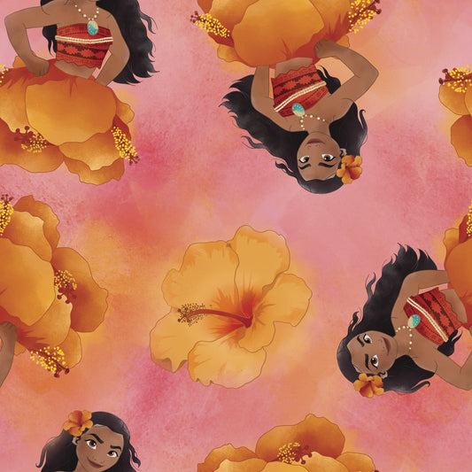 Disney Moana Flower Pink - By the yard