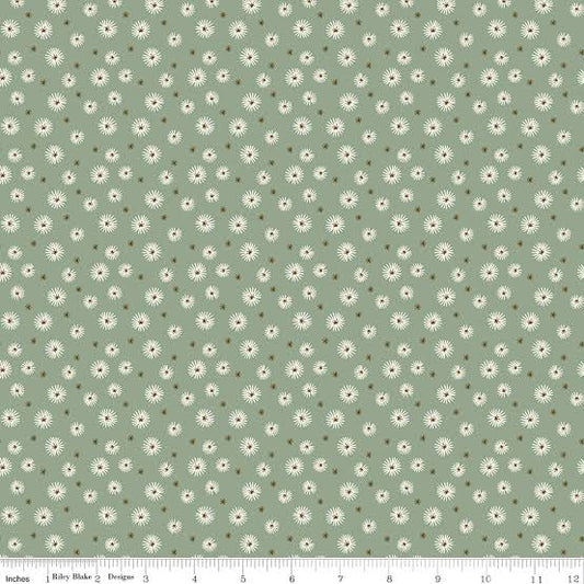 Morning Latte Seedpods Aloe Fabric - By the yard