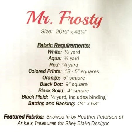 Anka's Treasures Mr Frosty Table Runner Pattern