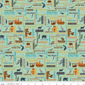 National Park Work Print Sea Green Fabric