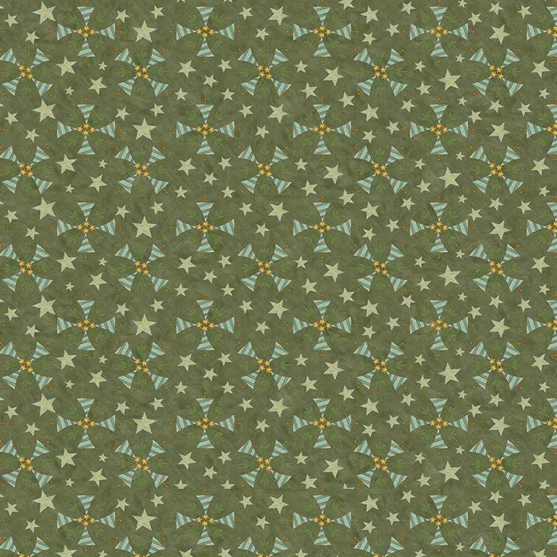 Naughty or Nice Trees Green Fabric - By the yard