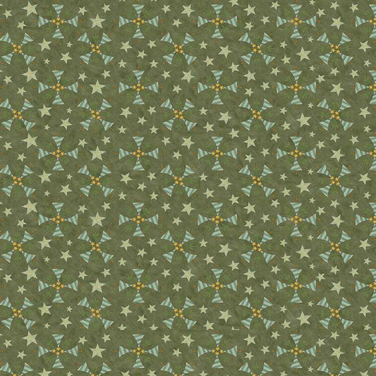 Naughty or Nice Trees Green Fabric - By the yard