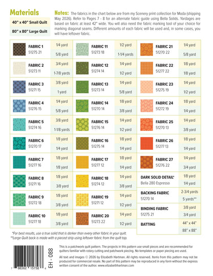 Elizabeth Hartman Outdoors Quilt Pattern