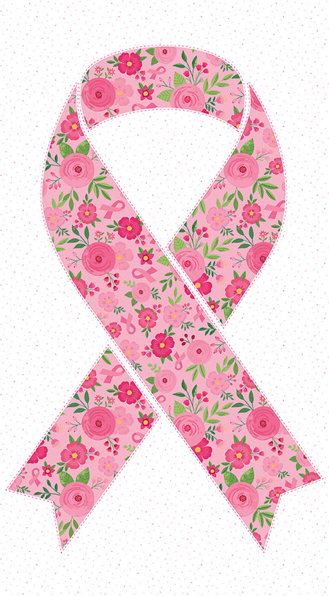 Strength in Pink Ribbon Fabric Panel