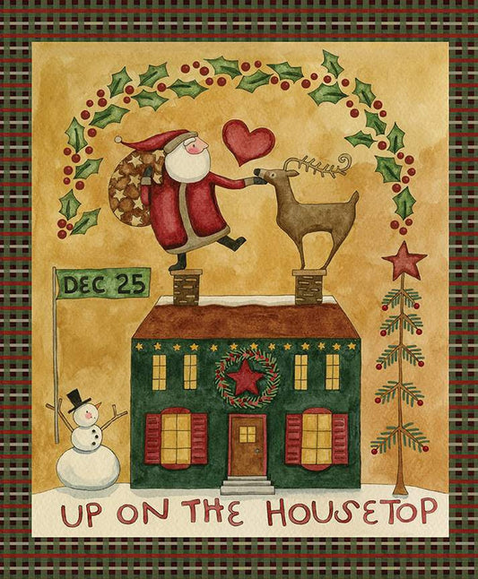 Up on the Housetop Fabric Panel 36"