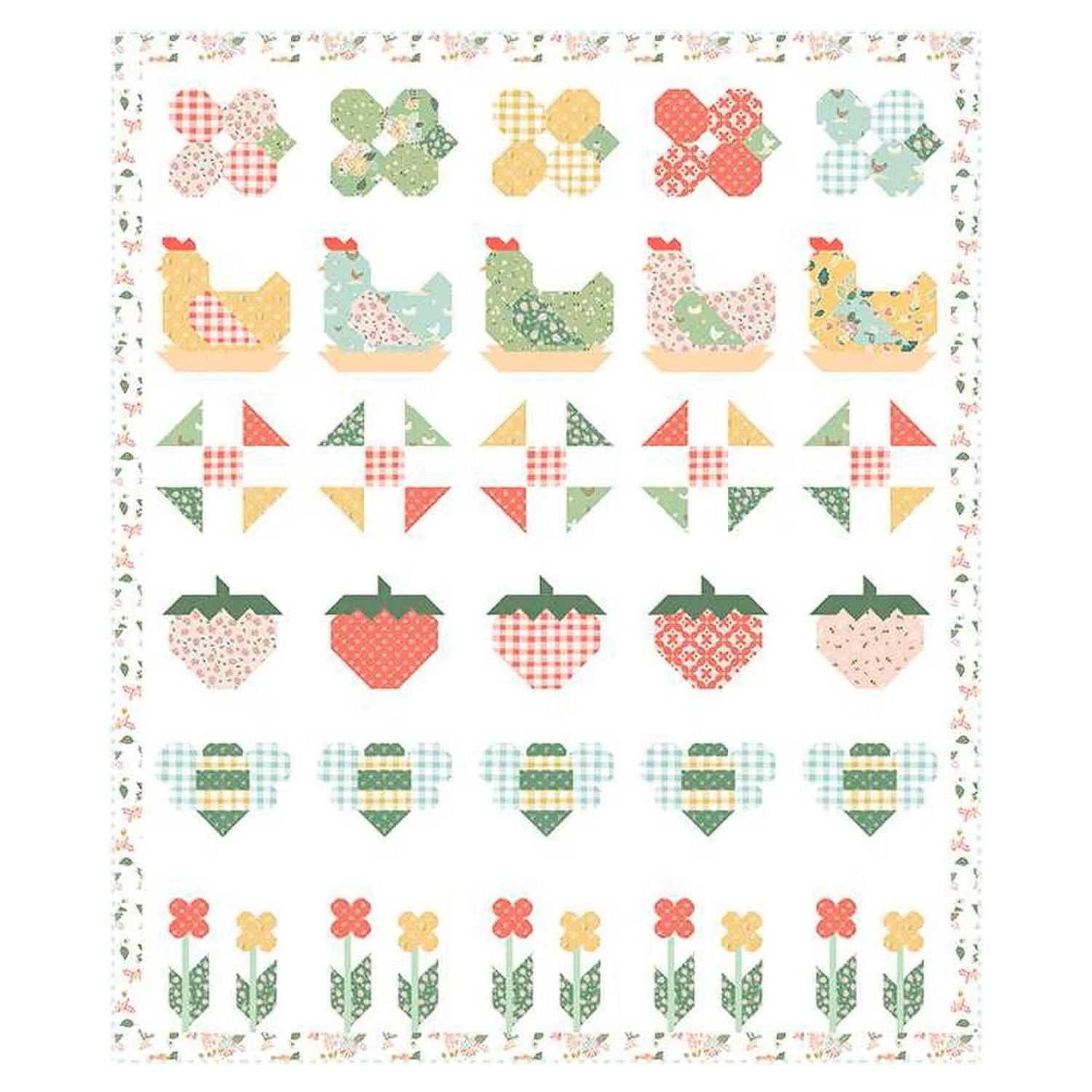 Burlap and Blossom Clover Farm Row Quilt Pattern