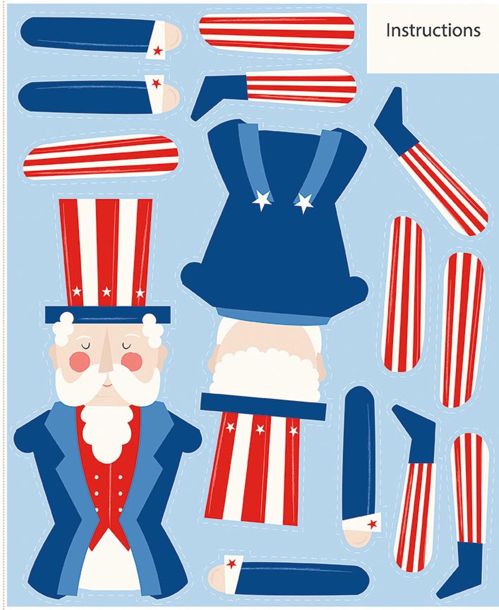 Firecracker Uncle Sam Fabric Panel