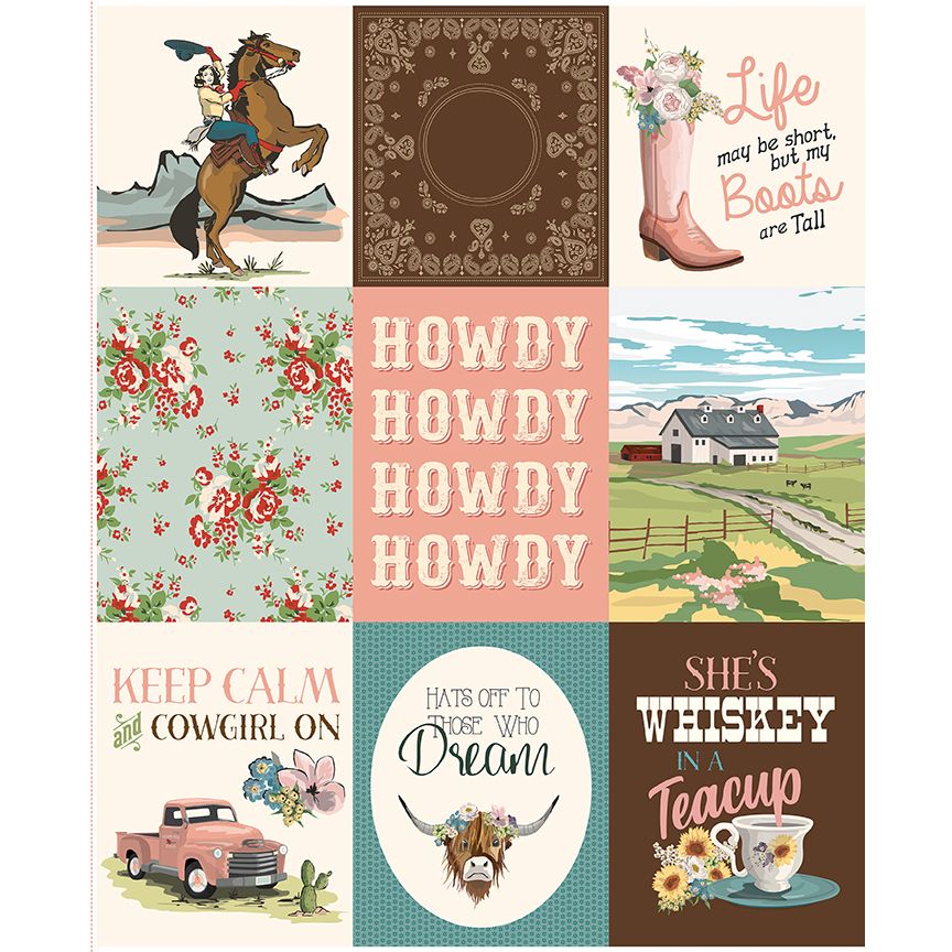 Cowgirl Fabric Panel