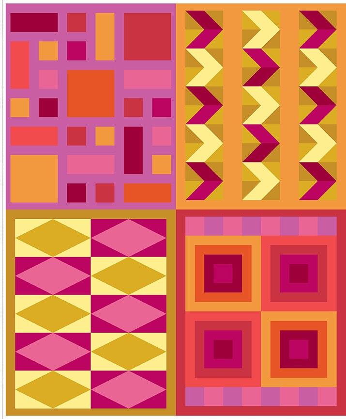 Quilt in Color Practice Quilting Panel Sunset