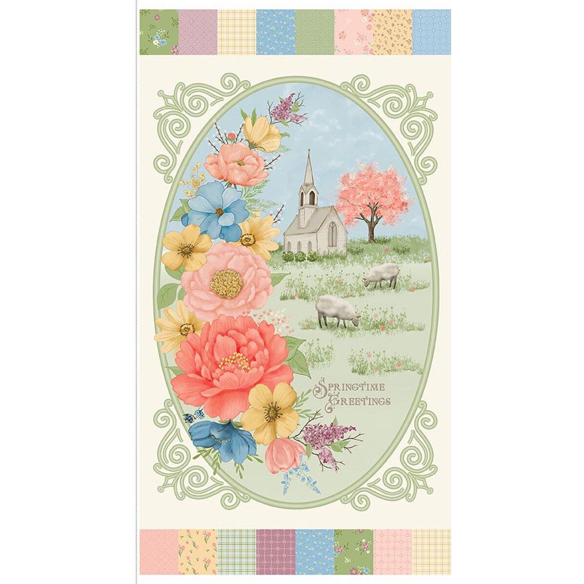 Promise of Spring Springtime Greetings Fabric Panel