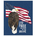 Valor Is Never Forgotten Land of the Free Fabric Panel