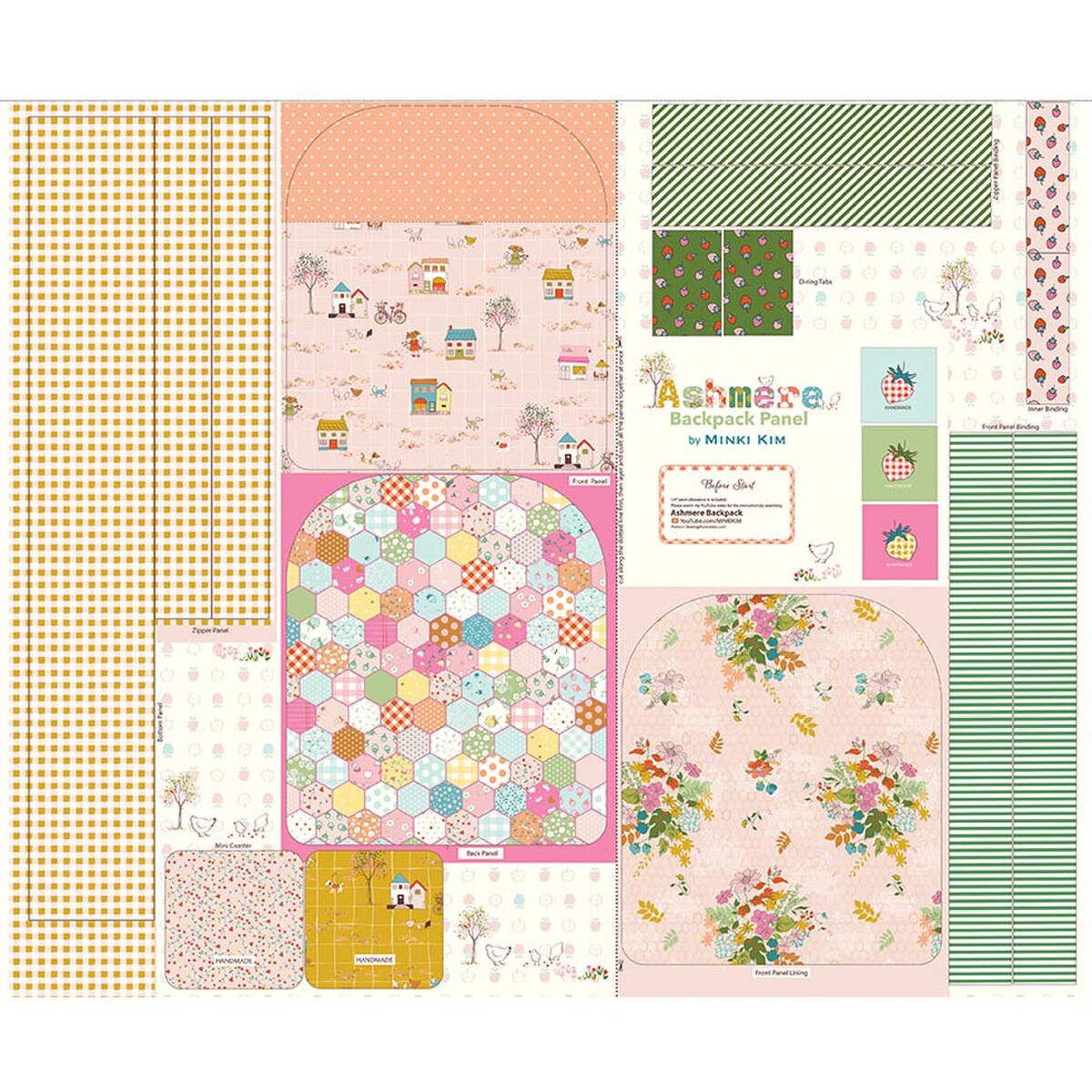 Ashmere Backpack Pink Fabric Panel