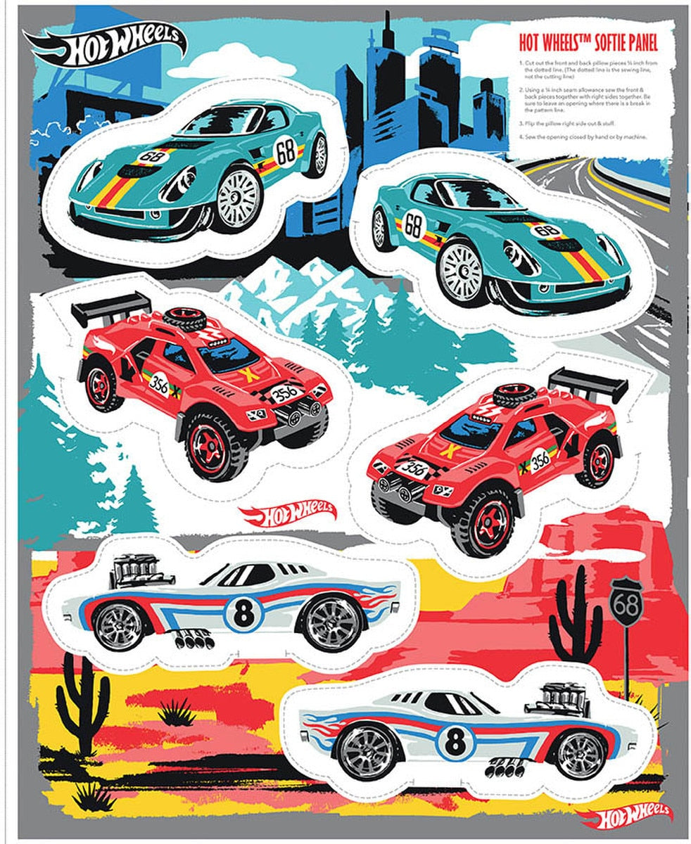 Hot Wheels™ Drive Around the World Softie Panel from Riley Blake Designs