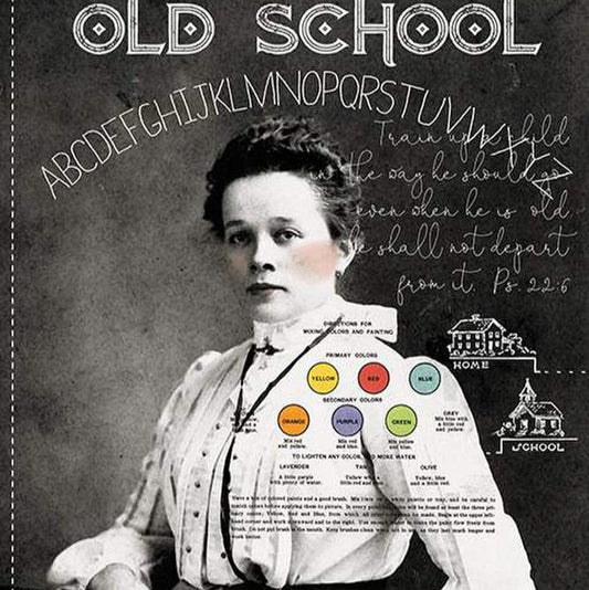 Old School Classroom Main Fabric Panel 24"