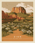 National Parks Spring Zion Poster Panel