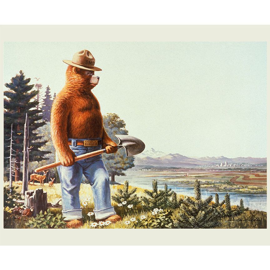 Friends of Smokey Bear Fabric Panel