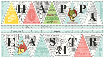 Egg Hunt Happy Easter Bunting Fabric Panel