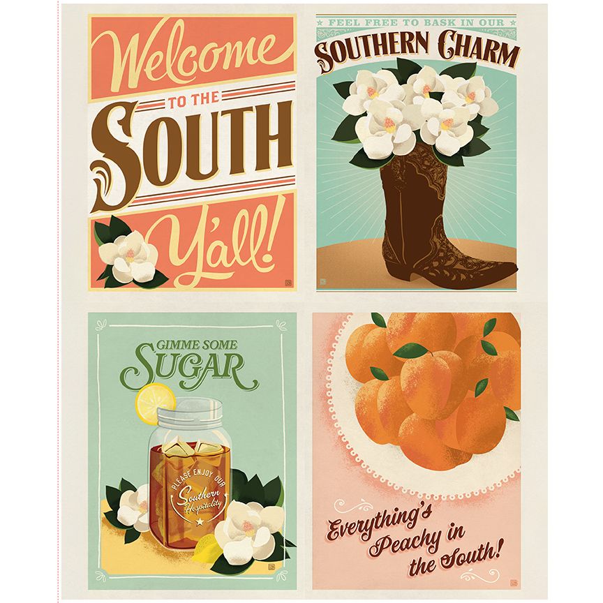 Southern Charm Pillow Fabric Panel