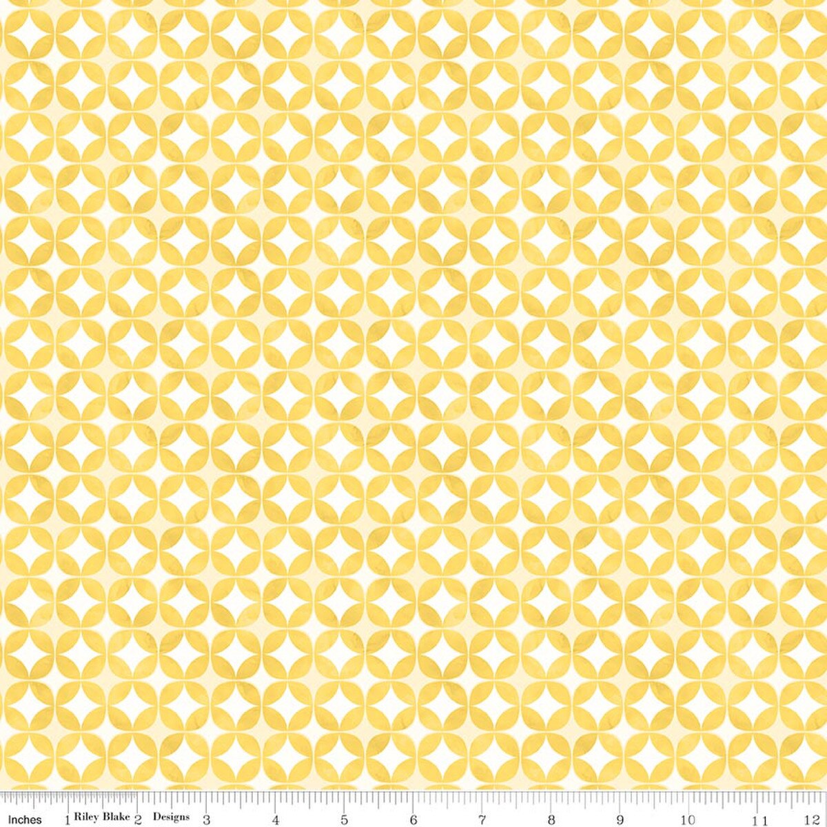 Painted Petals Geo Circles Yellow Fabric - By the yard