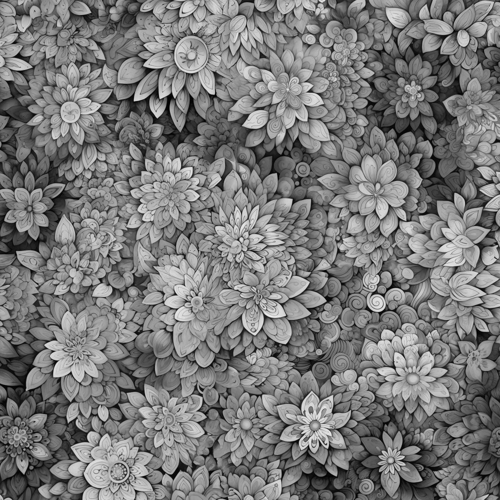 Petal Party Fabric - Fog - By the yard