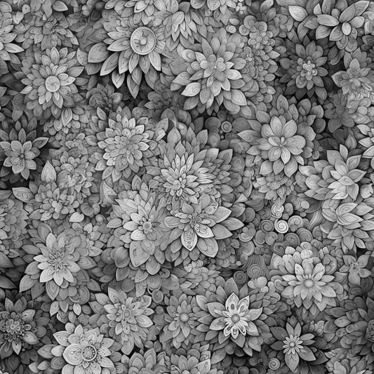 Petal Party Fabric - Fog - By the yard