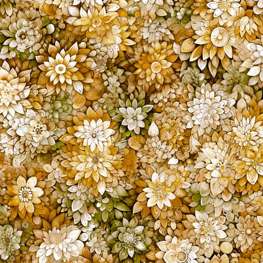 Petal Party Fabric - Tawny - By the yard