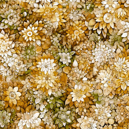 Petal Party Fabric - Tawny - By the yard