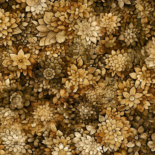 Petal Party Fabric - Bark - By the yard