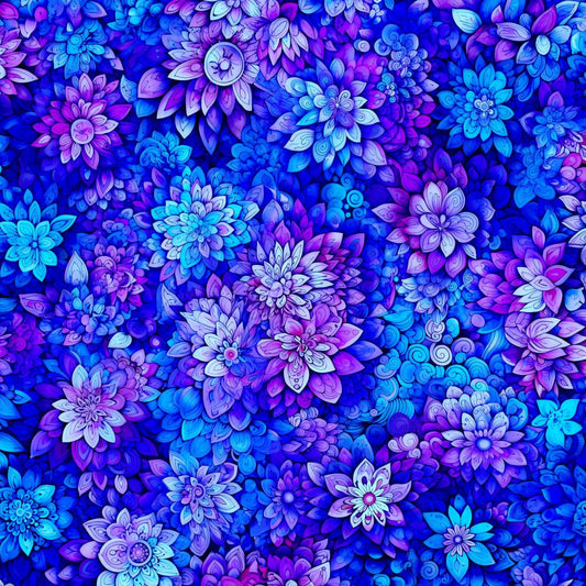 Petal Party Fabric - Blue Raspberry - By the yard
