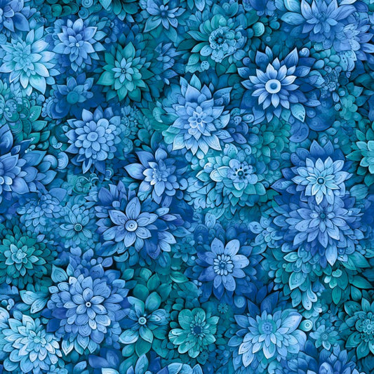 Petal Party Fabric - Ocean - By the yard