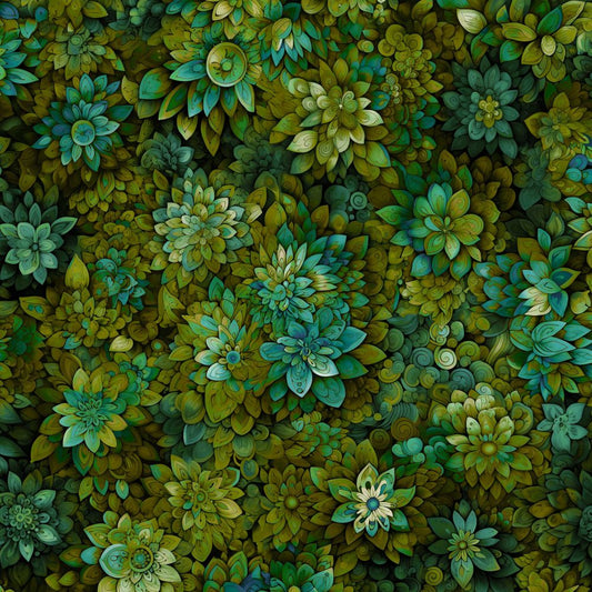Petal Party Fabric - Peacock - By the yard