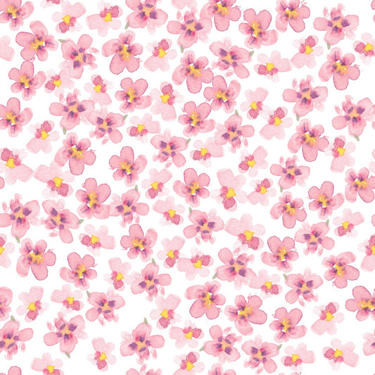 All Things Big Start Small Pink Blossoms Fabric - By the yard