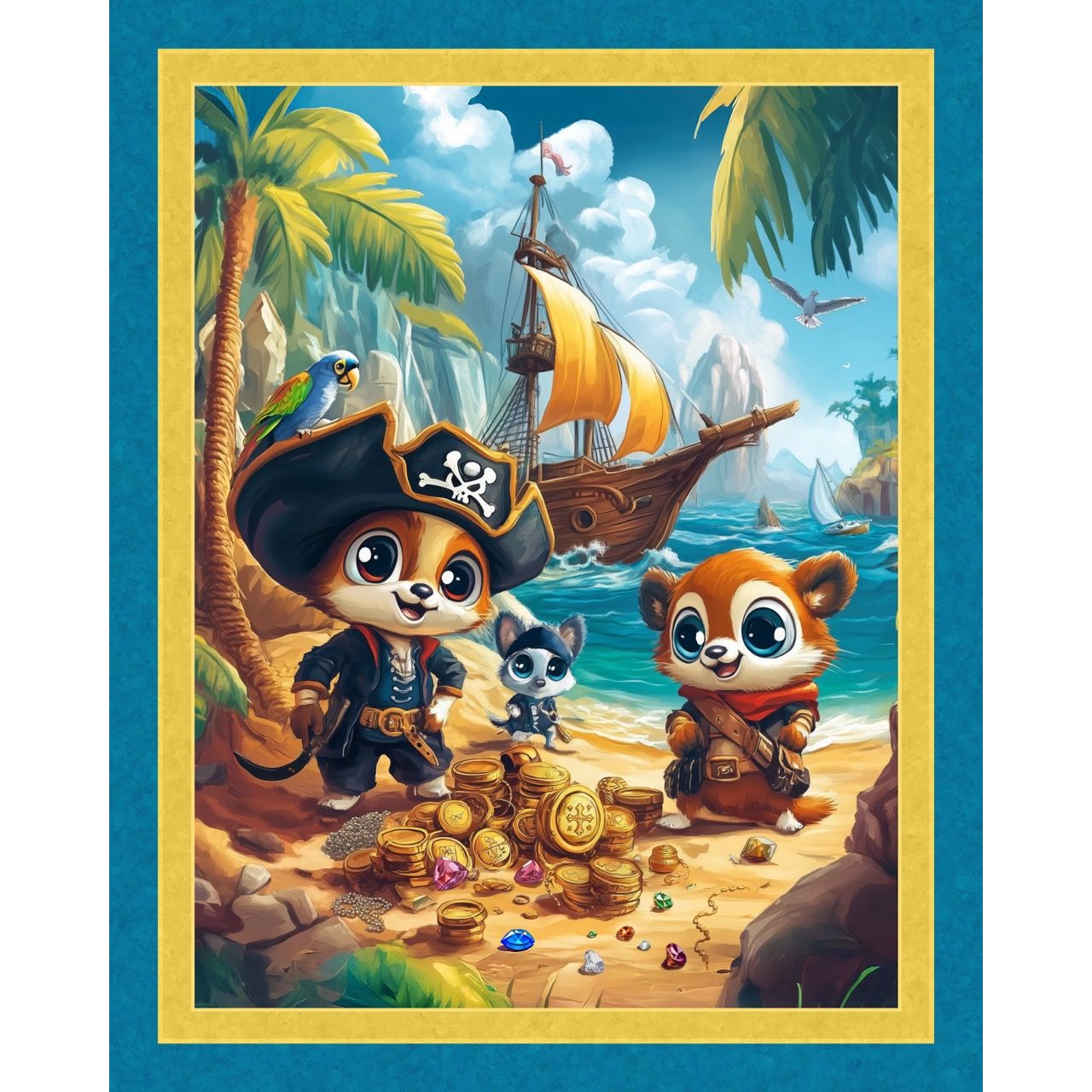 Pirate Adventure Fabric Panel
