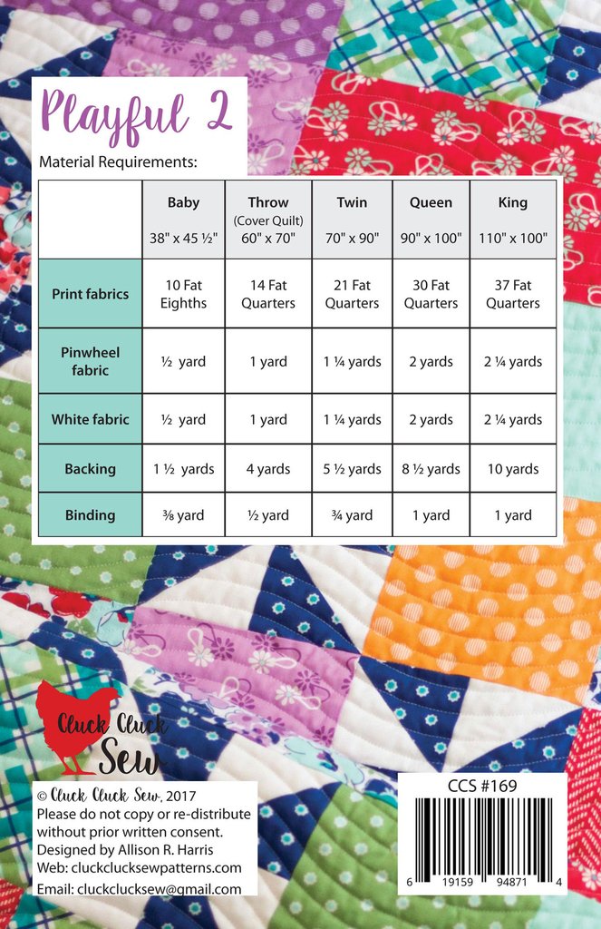 Cluck Cluck Sew Playful 2 Quilt Pattern