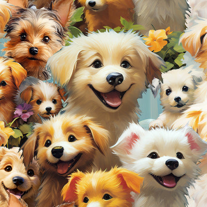 Fur-Ever Friends Playful Pups Fabric - By the yard