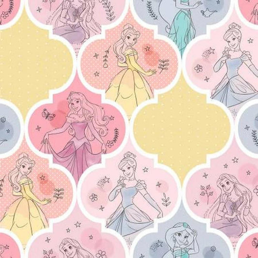 Disney Pretty Princess Patch Fabric - By the yard
