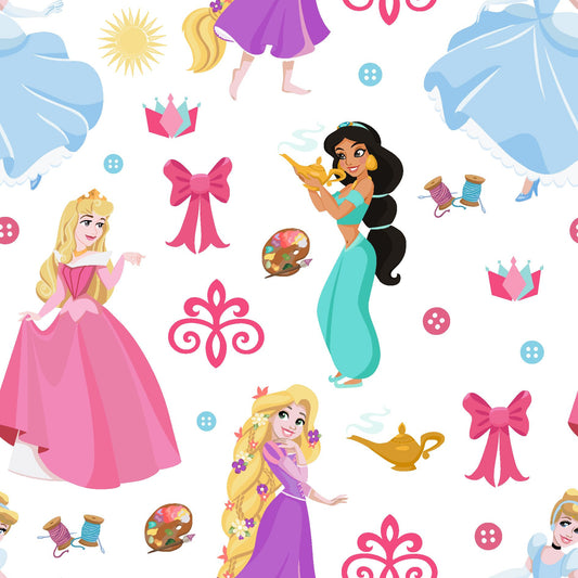 Disney Princess Icon Packed Fabric - By the yard