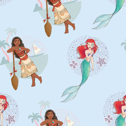 Disney Princess Multi Badge Fabric - By the yard