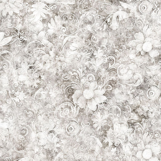 Queen's Garden Fabric - Ash - By the yard