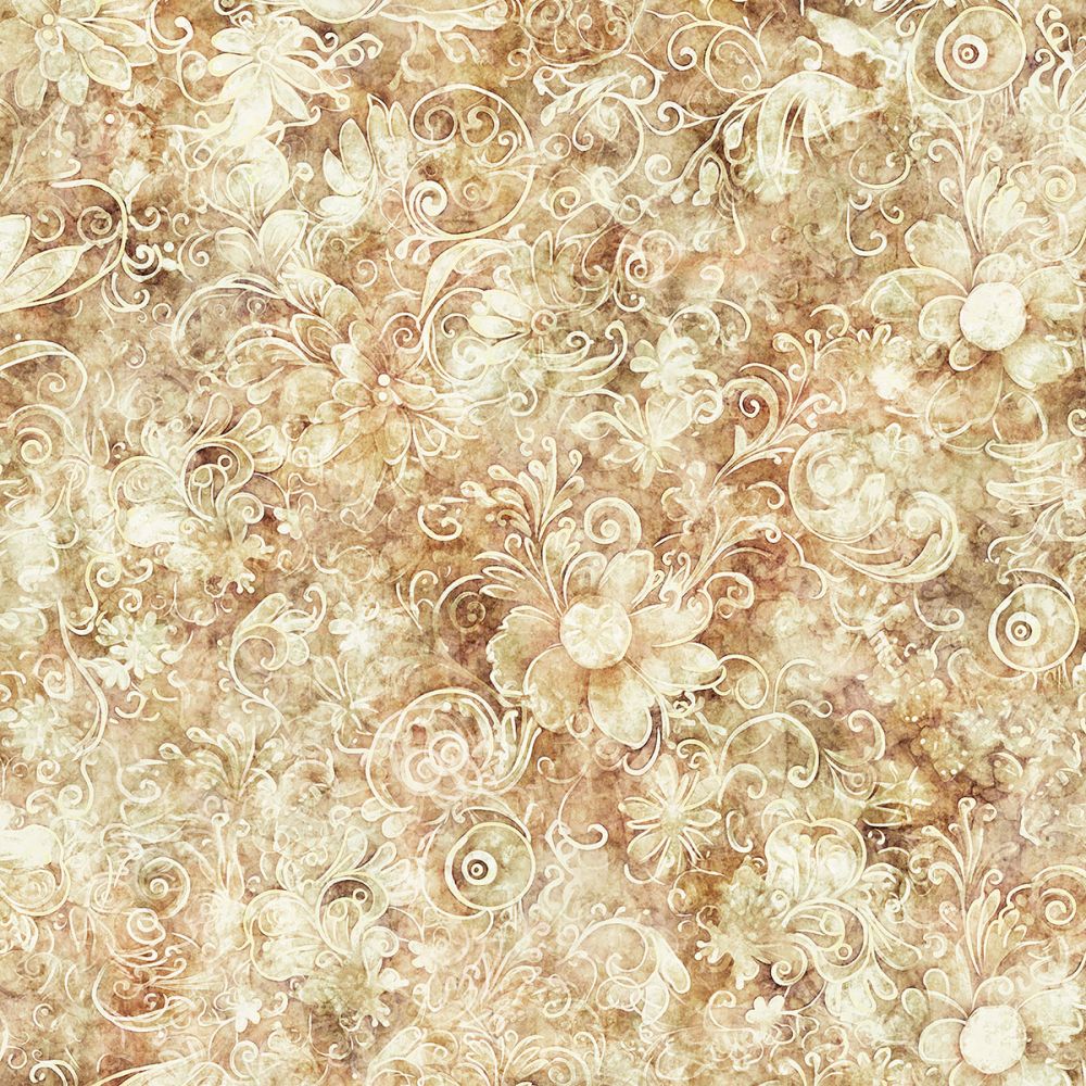 Queen's Garden Fabric - Kahki - By the yard