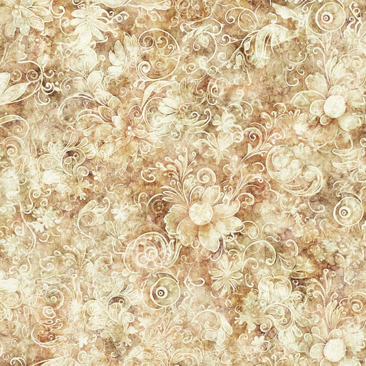 Queen's Garden Fabric - Kahki - By the yard