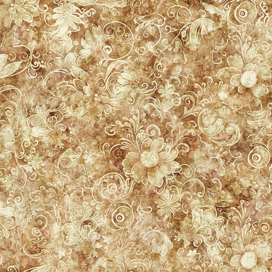 Queen's Garden Fabric - Beige - By the yard