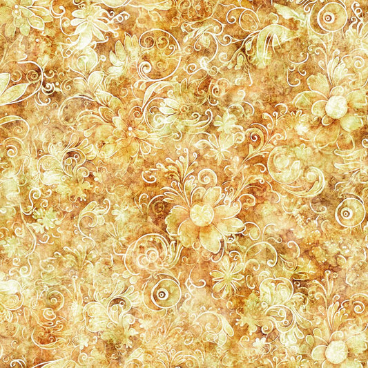 Queen's Garden Fabric - Wheat - By the yard
